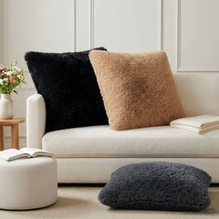 vidaXL Cushion Cover 6 pcs HEERLEN Black 65 x 65 cm PV Fleece 1