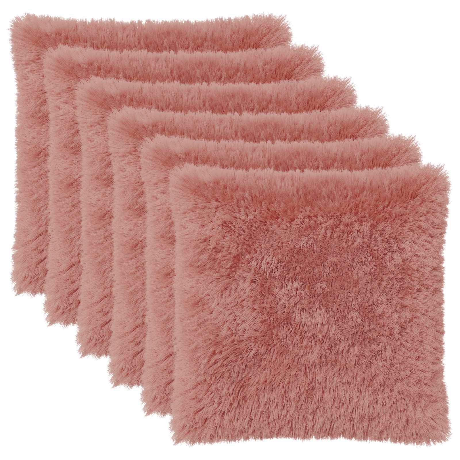 vidaXL Cushion Cover 6 pcs HEERLEN Pink 65 x 65 cm PV Fleece 2
