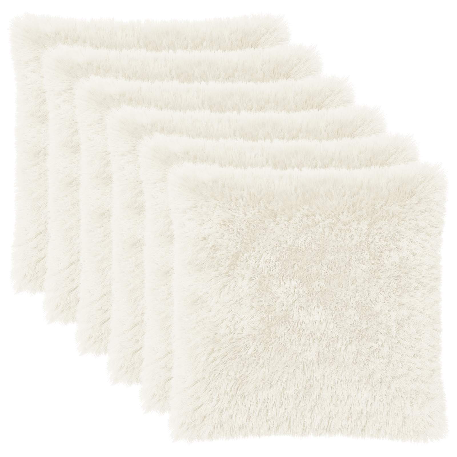 vidaXL Cushion Cover 6 pcs HEERLEN White 65 x 65 cm PV Fleece 2
