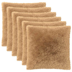 vidaXL Cushion Cover 6 pcs HEERLEN Taupe 65 x 65 cm PV Fleece 2