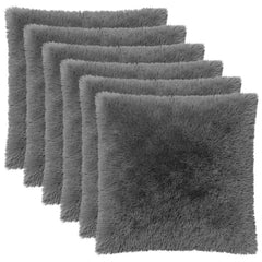 vidaXL Cushion Cover 6 pcs HEERLEN Light Grey 65 x 65 cm PV Fleece 2