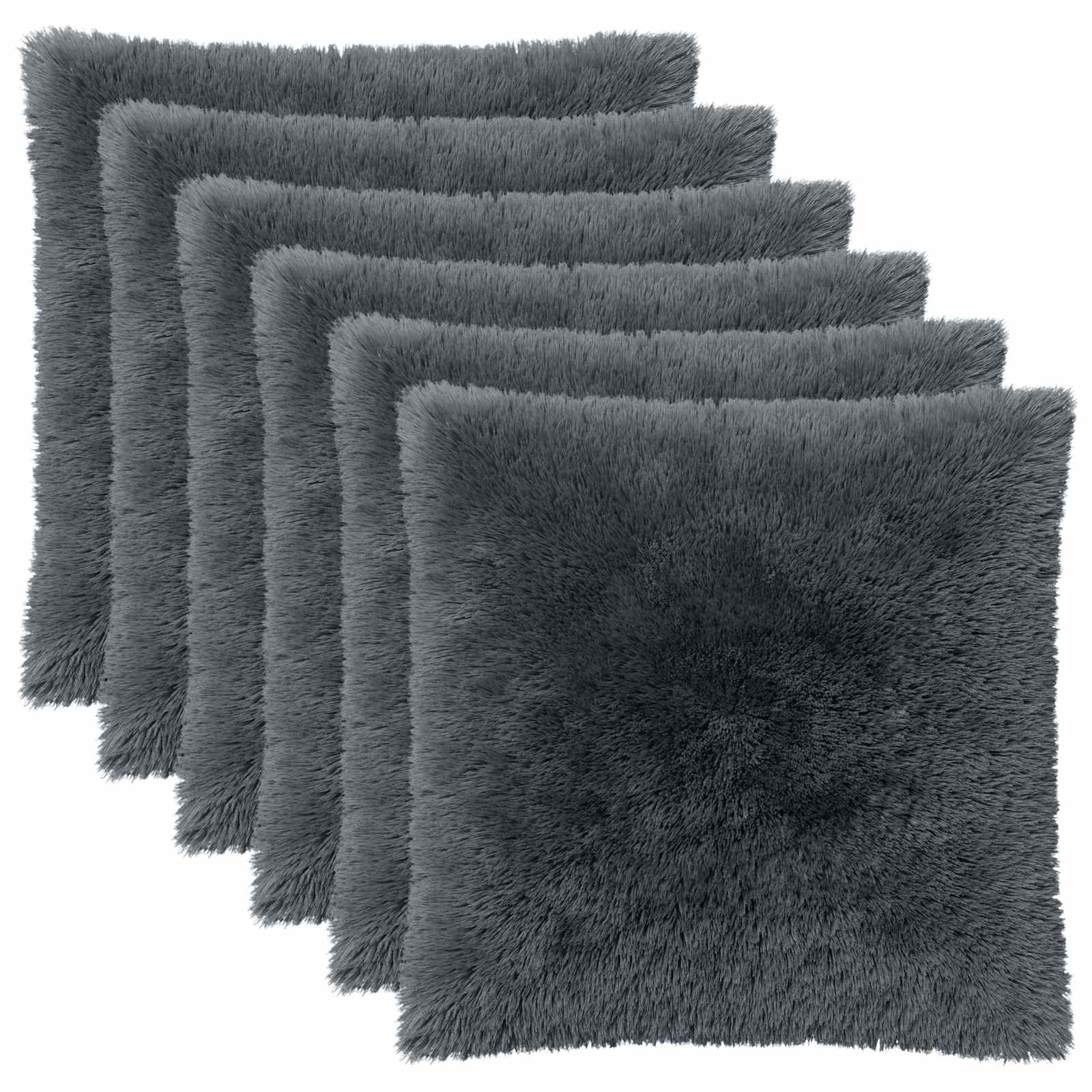 vidaXL Cushion Cover 6 pcs HEERLEN Anthracite 65 x 65 cm PV Fleece 2