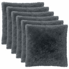 vidaXL Cushion Cover 6 pcs HEERLEN Anthracite 65 x 65 cm PV Fleece 2
