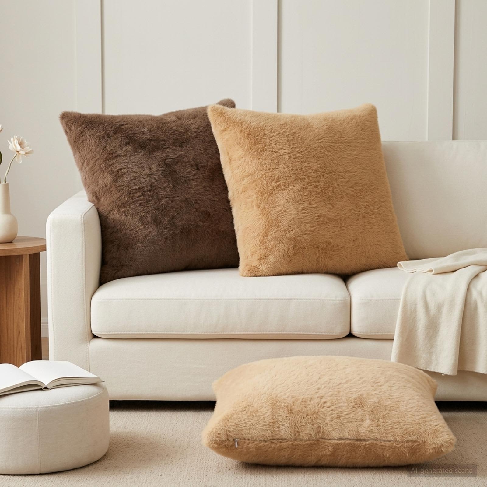 vidaXL Cushion Cover 6 pcs HEERLEN Light Brown 65 x 65 cm 1