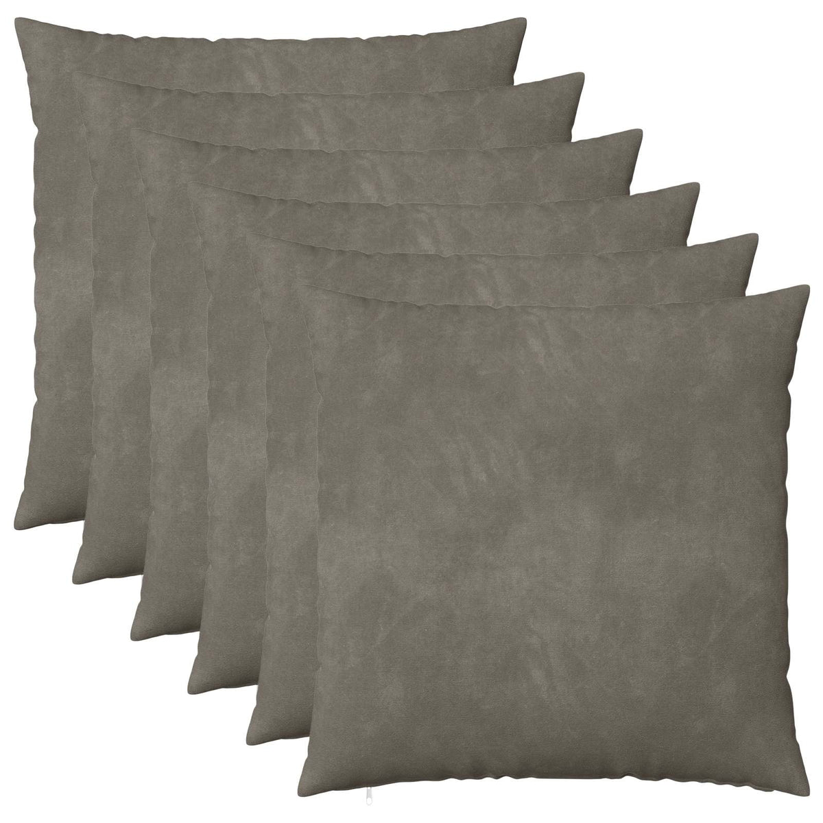 Cushion Cover 6 pcs HEERLEN Light Grey Velvet, image 2