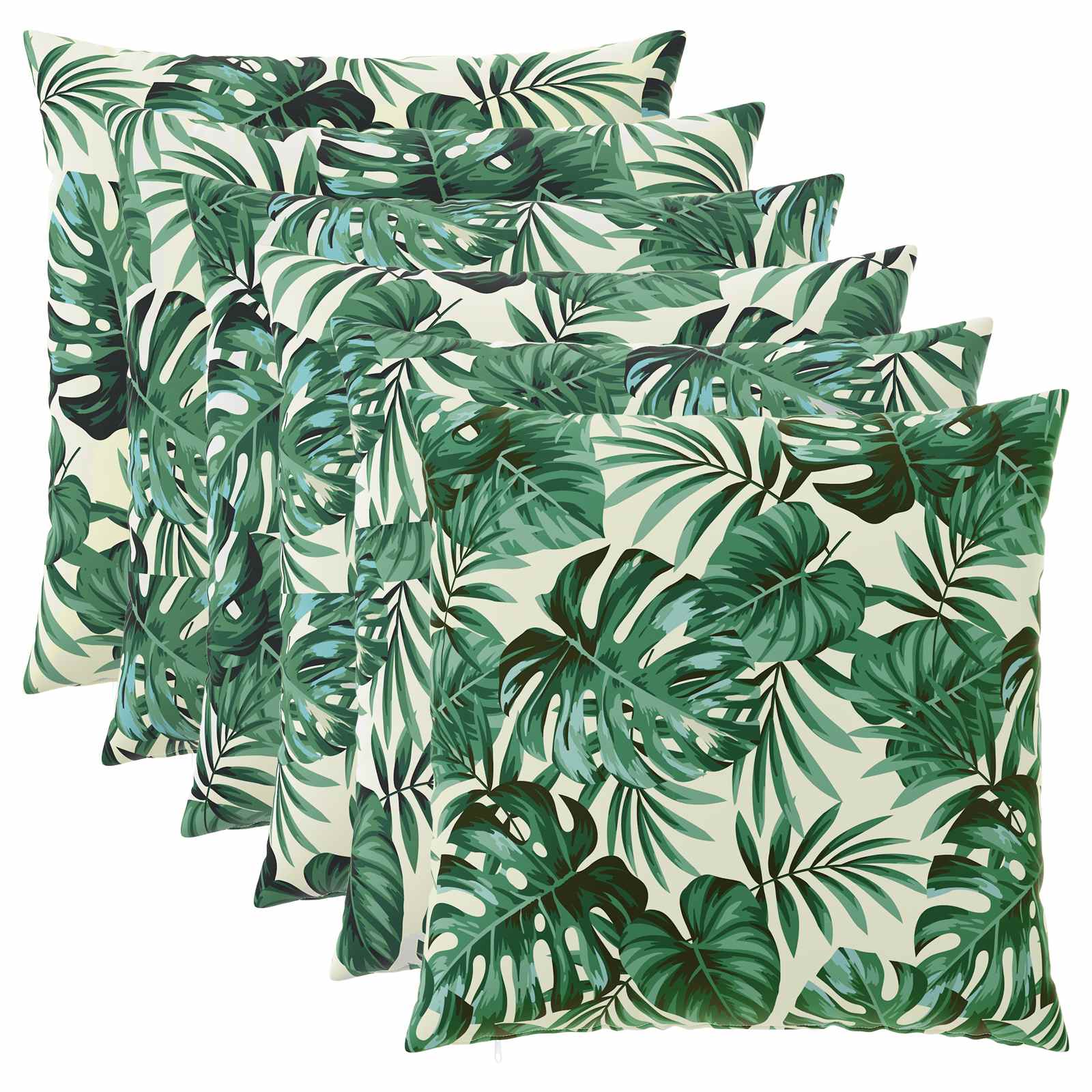 vidaXL Cushion Cover 6 pcs HEERLEN Leaf Pattern 80 x 80 cm Polyester 2