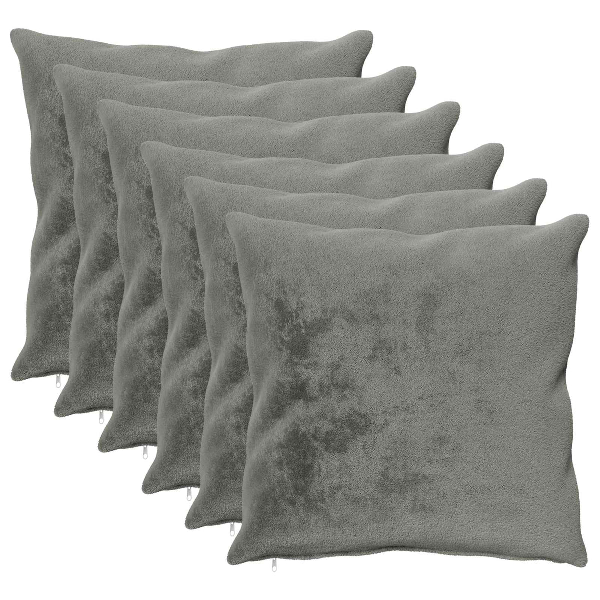 vidaXL Cushion Cover 6 pcs HEERLEN Dark Grey 80 x 80 cm Flannel 2