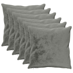 vidaXL Cushion Cover 6 pcs HEERLEN Dark Grey 80 x 80 cm Flannel 2