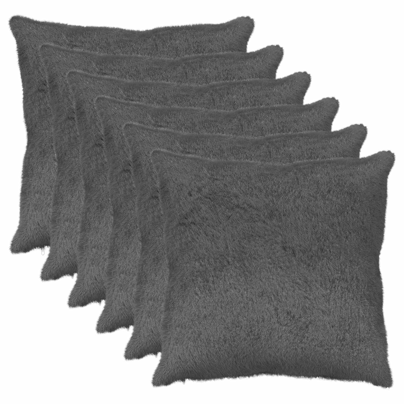 vidaXL Cushion Cover 6 pcs HEERLEN Dark Grey 80 x 80 cm 2