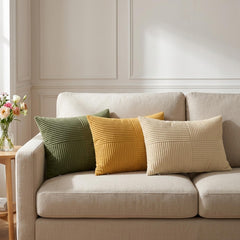 Cushion Cover ALMELO Corduroy 6 pcs in Green