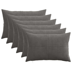 vidaXL Cushion Cover 6 pcs ALMELO Dark Grey 40 x 60 cm Corduroy 1