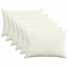 vidaXL Cushion Cover 6 pcs ALMELO Cream 40 x 60 cm Corduroy 1