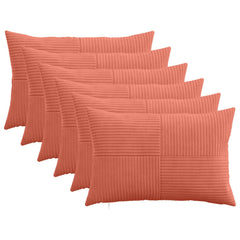 vidaXL Cushion Cover 6 pcs ALMELO Red Orange 40 x 60 cm Corduroy 1