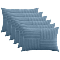 vidaXL Cushion Cover 6 pcs ALMELO Blue 40 x 60 cm Corduroy 1