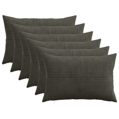 vidaXL Cushion Cover 6 pcs ALMELO Anthracite 40 x 60 cm Corduroy 1