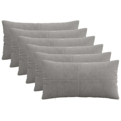 vidaXL Cushion Cover 6 pcs ALMELO Light Grey 40 x 70 cm Corduroy 1