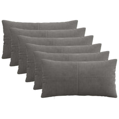 vidaXL Cushion Cover 6 pcs ALMELO Dark Grey 40 x 70 cm Corduroy 1