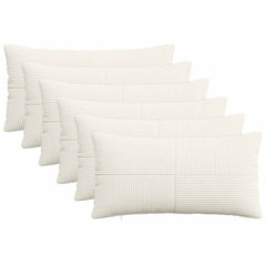 vidaXL Cushion Cover 6 pcs ALMELO Cream 40 x 70 cm Corduroy 1