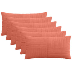 vidaXL Cushion Cover 6 pcs ALMELO Red Orange 40 x 70 cm Corduroy 1