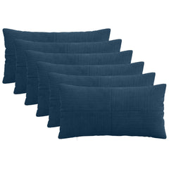 vidaXL Cushion Cover 6 pcs ALMELO Navy Blue 40 x 70 cm Corduroy 1