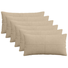 vidaXL Cushion Cover 6 pcs ALMELO Taupe 40 x 70 cm Corduroy 1
