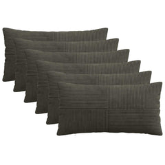 vidaXL Cushion Cover 6 pcs ALMELO Anthracite 40 x 80 cm Corduroy 1