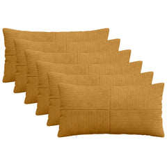vidaXL Cushion Cover 6 pcs ALMELO Yellow 40 x 80 cm Corduroy 1