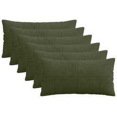 vidaXL Cushion Cover 6 pcs ALMELO Green 40 x 80 cm Corduroy 1