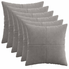 vidaXL Cushion Cover 6 pcs ALMELO Light Grey 50 x 50 cm Corduroy 1