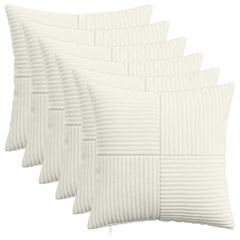 vidaXL Cushion Cover 6 pcs ALMELO Cream 50 x 50 cm Corduroy 1