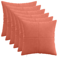 vidaXL Cushion Cover 6 pcs ALMELO Red Orange 50 x 50 cm Corduroy 1