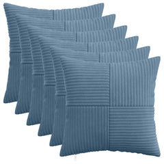 vidaXL Cushion Cover 6 pcs ALMELO Blue 50 x 50 cm Corduroy 1