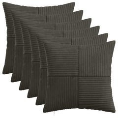 vidaXL Cushion Cover 6 pcs ALMELO Anthracite 50 x 50 cm Corduroy 1