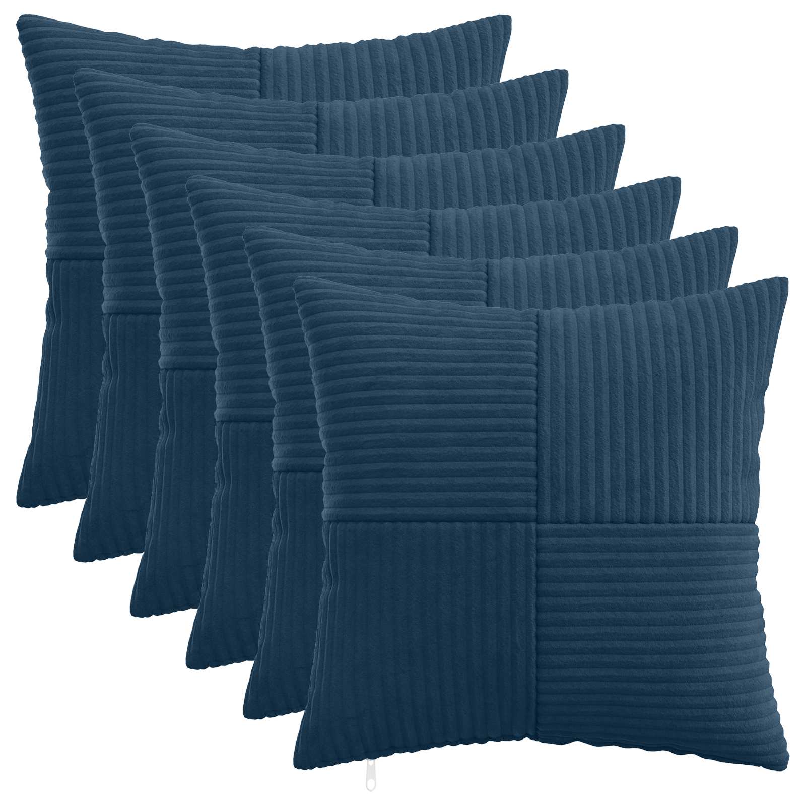vidaXL Cushion Cover 6 pcs ALMELO Navy Blue 50 x 50 cm Corduroy 1