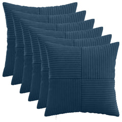 vidaXL Cushion Cover 6 pcs ALMELO Navy Blue 50 x 50 cm Corduroy 1