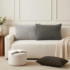 Cushion Cover ALMELO 50 x 75 cm Corduroy 6 pcs Anthracite