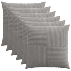 vidaXL Cushion Cover 6 pcs ALMELO Light Grey 55 x 55 cm Corduroy 1