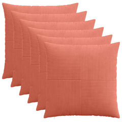 vidaXL Cushion Cover 6 pcs ALMELO Red Orange 55 x 55 cm Corduroy 1