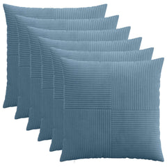 vidaXL Cushion Cover 6 pcs ALMELO Blue 55 x 55 cm Corduroy 1