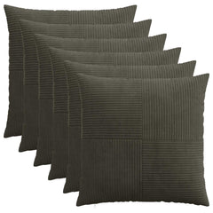 vidaXL Cushion Cover 6 pcs ALMELO Anthracite 55 x 55 cm Corduroy 1