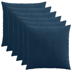 vidaXL Cushion Cover 6 pcs ALMELO Navy Blue 55 x 55 cm Corduroy 1