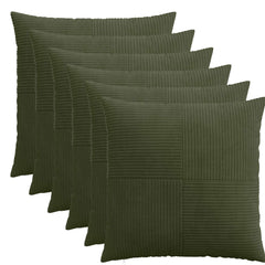 vidaXL Cushion Cover 6 pcs ALMELO Green 55 x 55 cm Corduroy 1