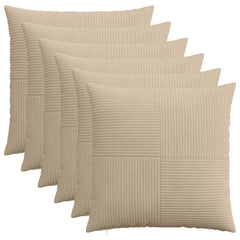 vidaXL Cushion Cover 6 pcs ALMELO Taupe 55 x 55 cm Corduroy 1