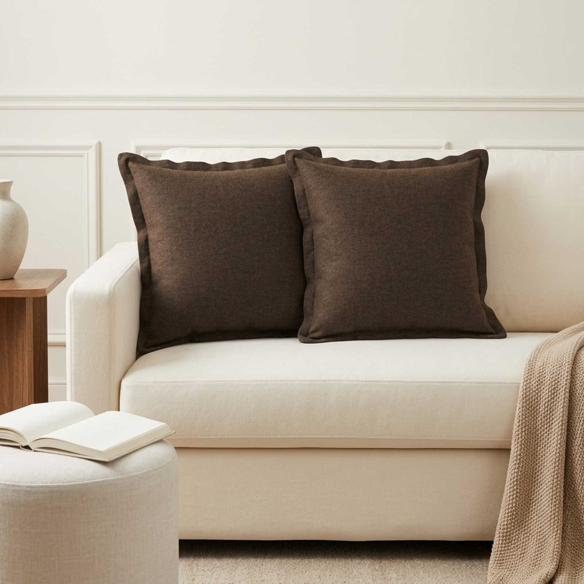 vidaXL Cushion with Pillow HOUTEN 6 pcs Taupe Faux Linen 1