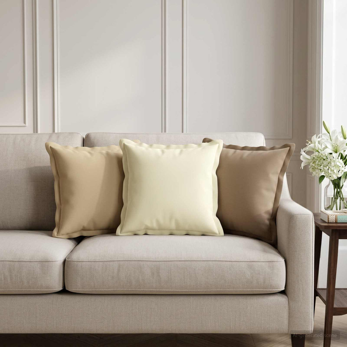 Throw Pillow HOUTEN 40 x 40 cm Polyester 6 pcs Beige