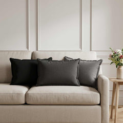 vidaXL Cushion with Pillow HOUTEN 6 pcs Dark Grey Faux Linen 1