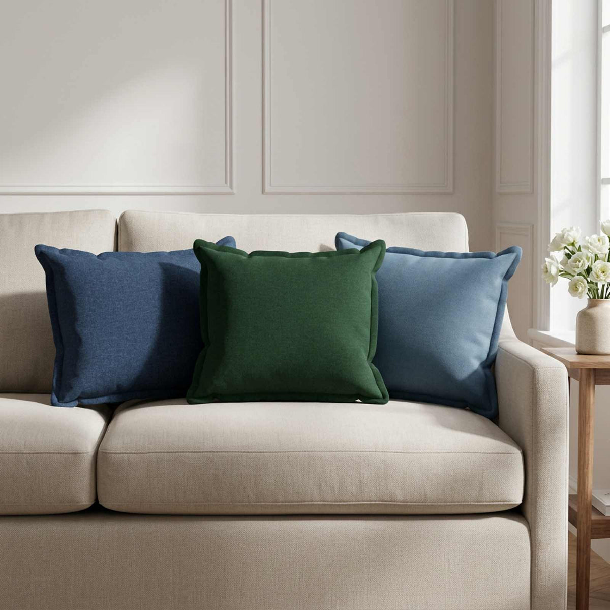 vidaXL Cushion with Pillow HOUTEN 6 pcs Dark Green Faux Linen 1