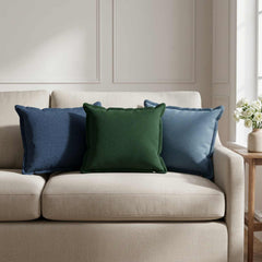 vidaXL Cushion with Pillow HOUTEN 6 pcs Dark Green Faux Linen 1