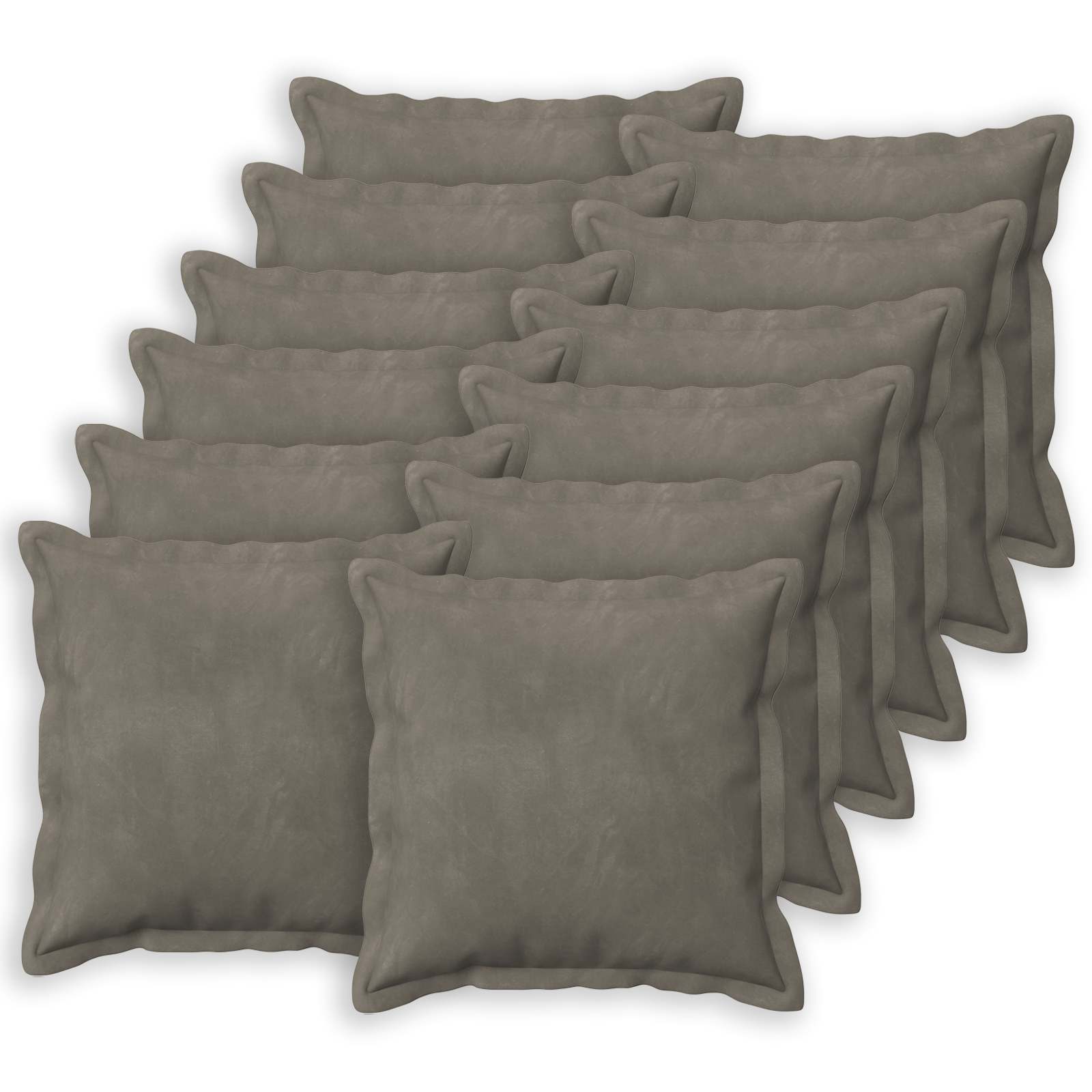 vidaXL Cushion Cover 12 pcs HOUTEN Light Grey 40 x 40 cm Velvet 2