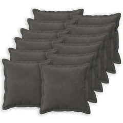 vidaXL Cushion Cover 12 pcs HOUTEN Dark Grey 40 x 40 cm Velvet 2